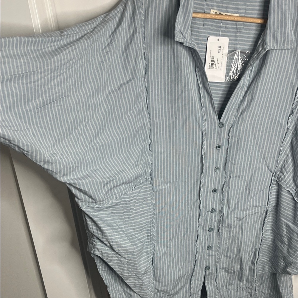 NWT Free People One and Only stripe Button-Up Women's Top medium - Picture 7 of 7